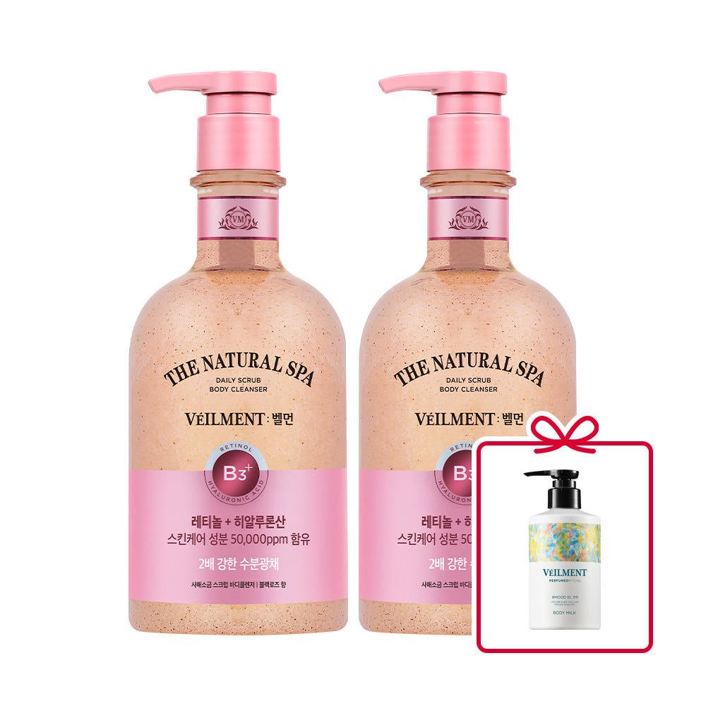 벨먼 스파 수분광채 바디워시 600ml 2개(블랙로즈 2개)+특별증정(벨먼 퍼퓸드리추얼 바디로션 찬란 230ml 1개)