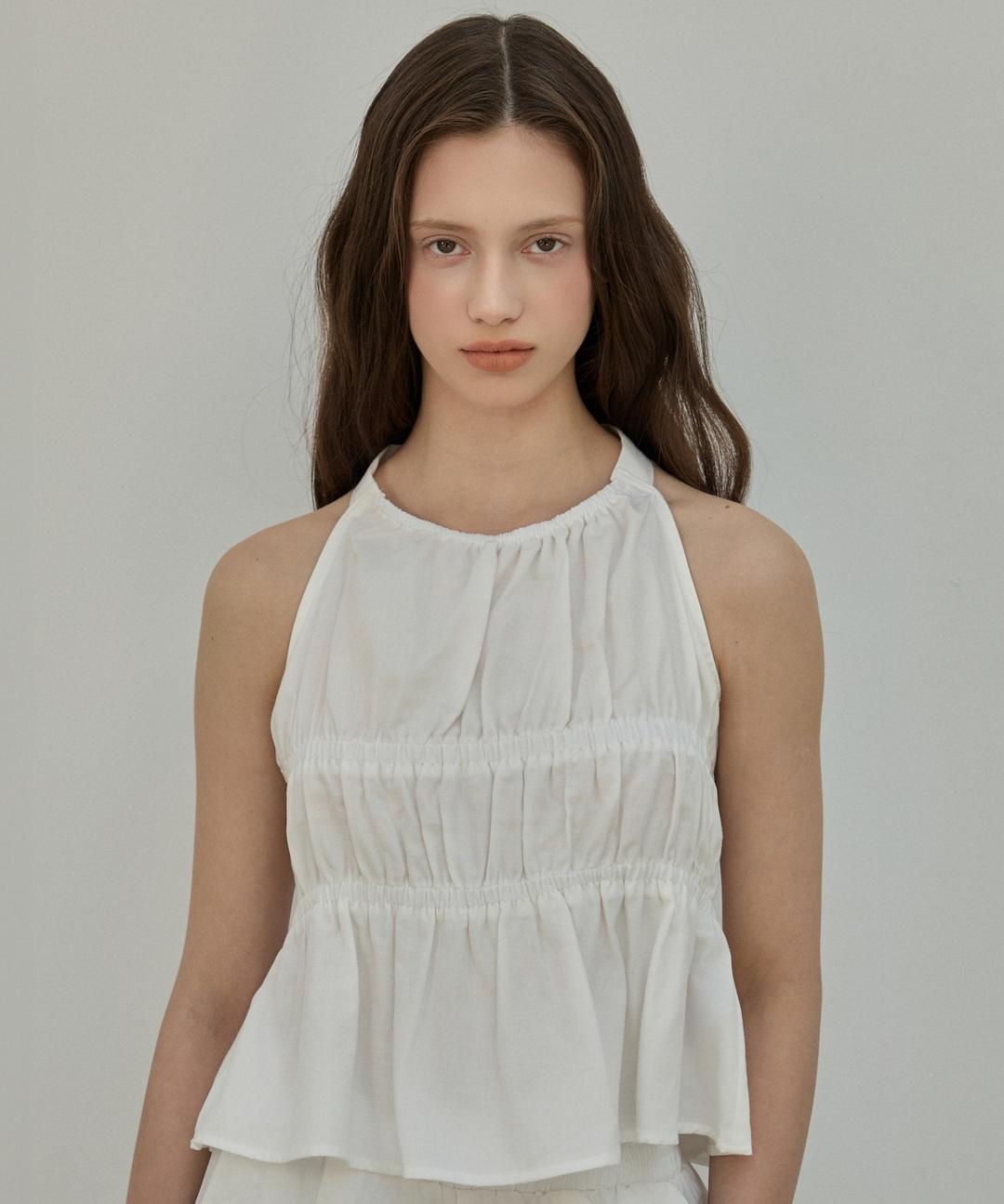 엘리오티 Ripple Halter Blouse_2Color