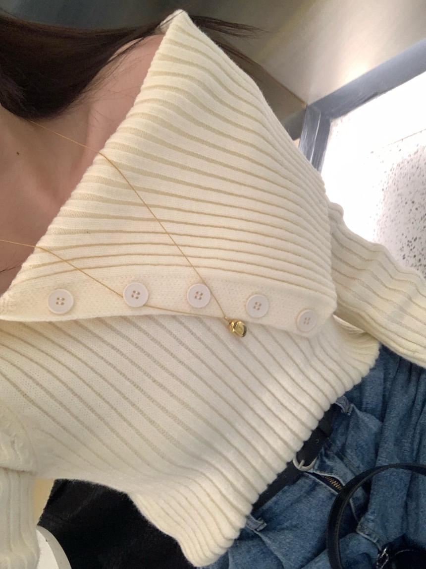 아이당일출고)jerk off shoulder knit