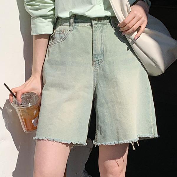 [M] 그린워싱와이드하프데님P