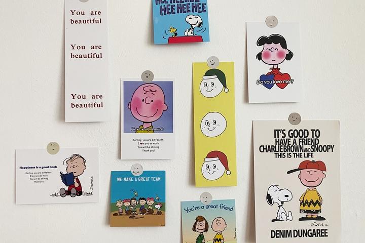 스누피 양면엽서세트 A_베이지세트