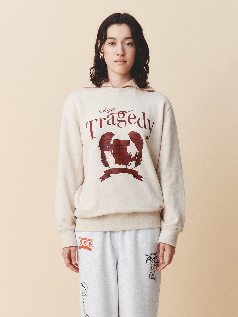 Love Tragedy Pullover UNISEX Melange Oatmeal