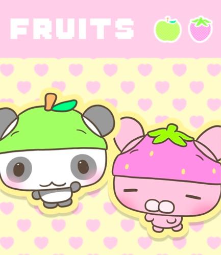 후르츠 모자 조각 스티커