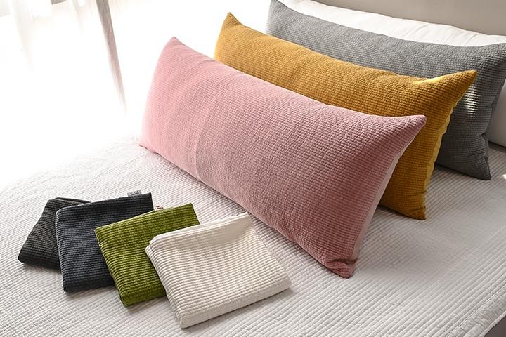 솔리드 누빔 피그먼트 바이오워싱 대형 등쿠션 7colors, 4size