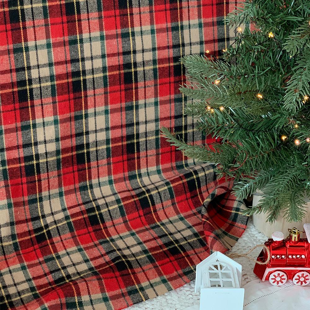 더블유패브릭 크리스마스1 체크 가을 겨울 선염 기모 원단 천