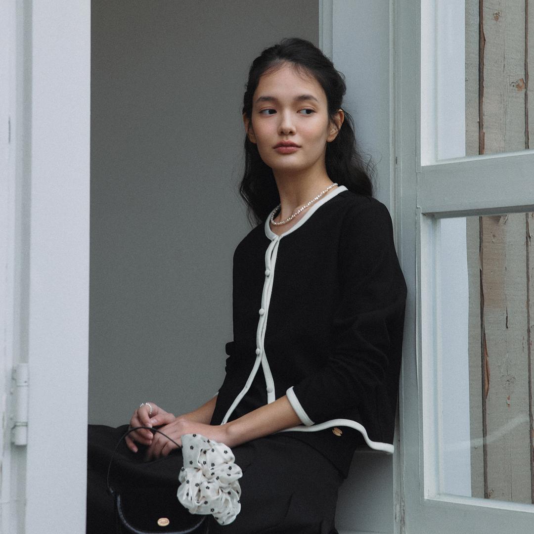 [SET 상품]레이어 가디건 & 슬리브리스 세트_Black