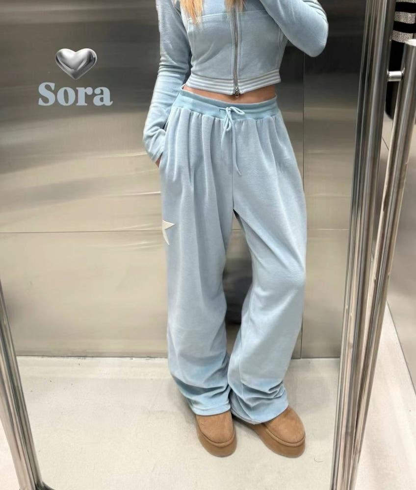 kiki 키키 스타 벨벳 팬츠 (스타벨벳후드와셋업가능)