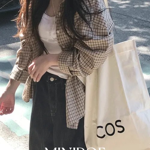 [얼리어텀🤎MD극찬][MADE] 밀크티 체크 셔츠 (1color)