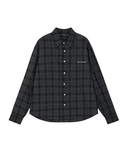 OVERSIZED CHECK SHIRT - CHARCOAL