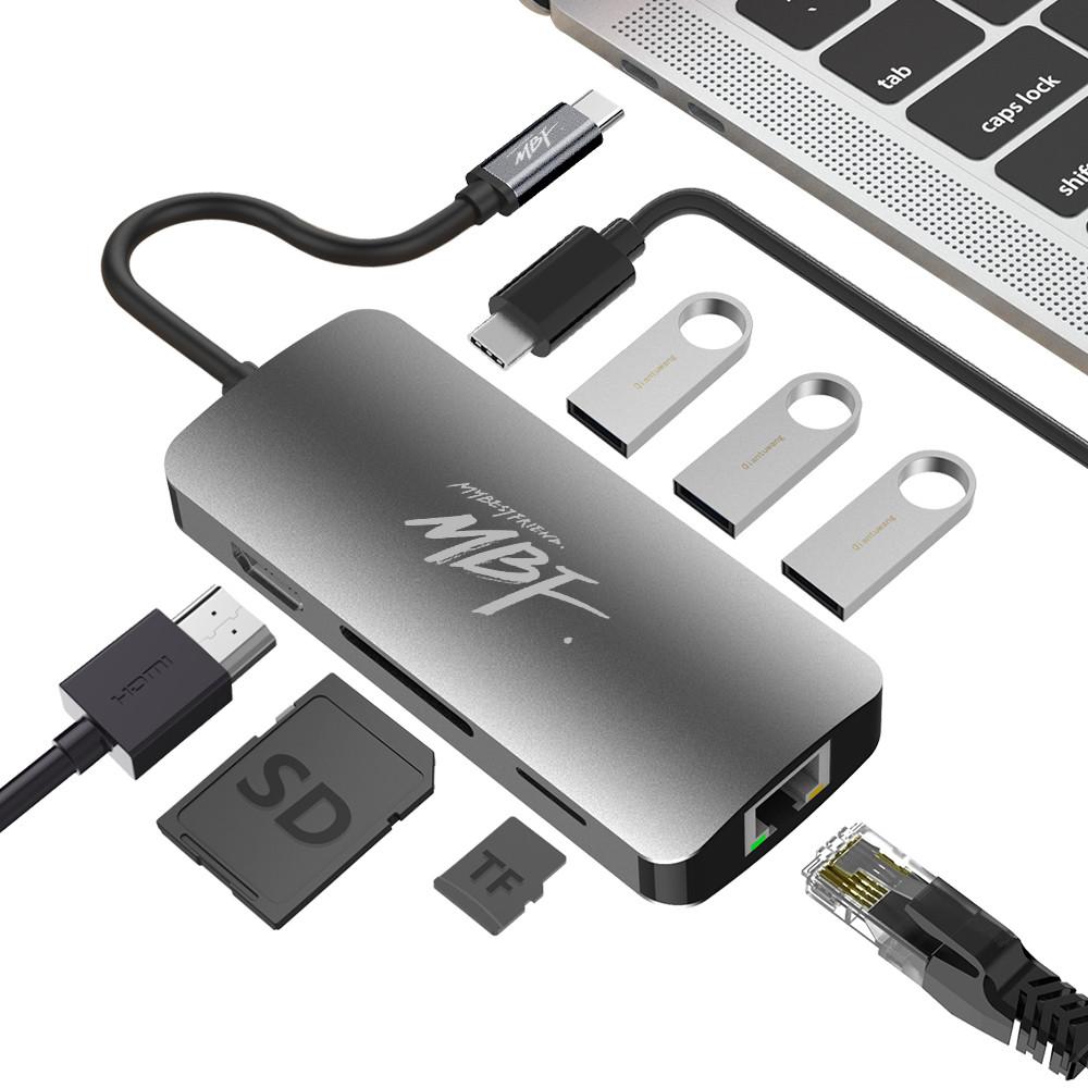 C타입 멀티허브 8IN1 노트북 맥북 썬더볼트 HDMI USB 멀티포트 허브