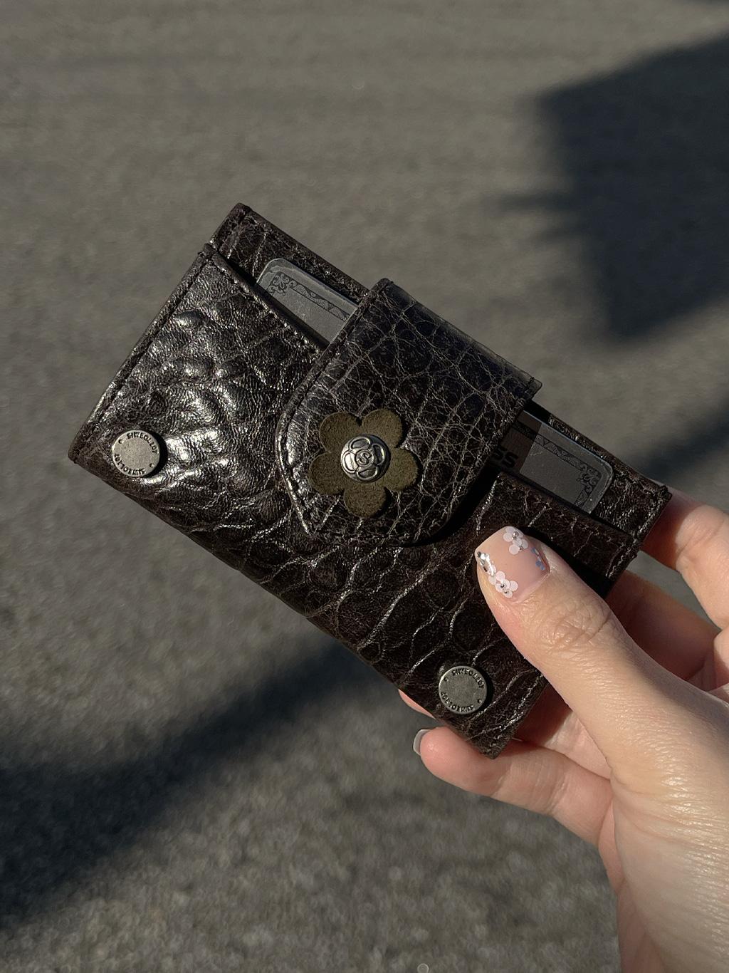 Fleur Card Wallet (Chocolate)
