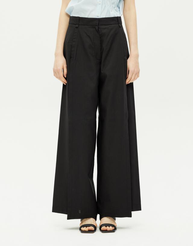 [NEHERA] 블랙 단색 면 팬츠