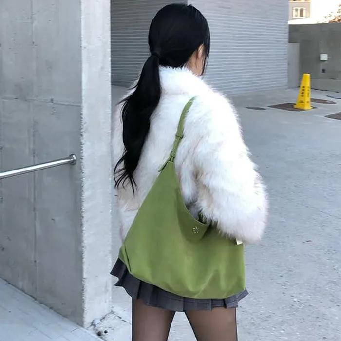 [3차리오더][29CM 단독]아이비 스웨이드 호보백_모스그린