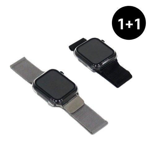1+1 세트 그래비티 메쉬 애플워치 스트랩 메탈밴드 6 5 4 3 2 1 SE 세대 38 40 42 44mm호환 GSW-0002