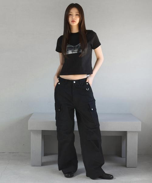 Open Pocket Cargo Pants - Black