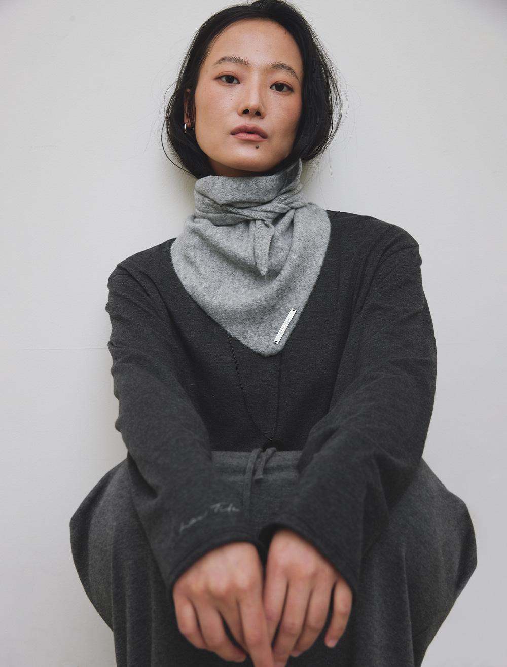[1st REORDER] WOOL KNIT SCARF [GREY]