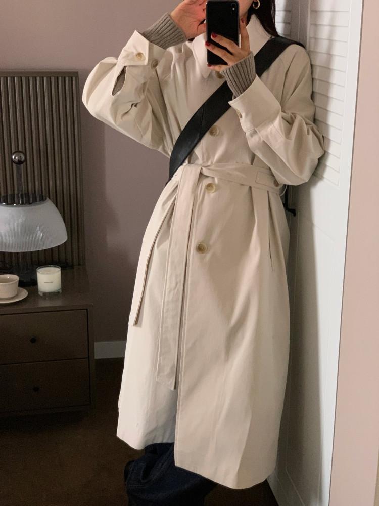 발마칸 싱글 트렌치코트 (블랙,크림,베이지)