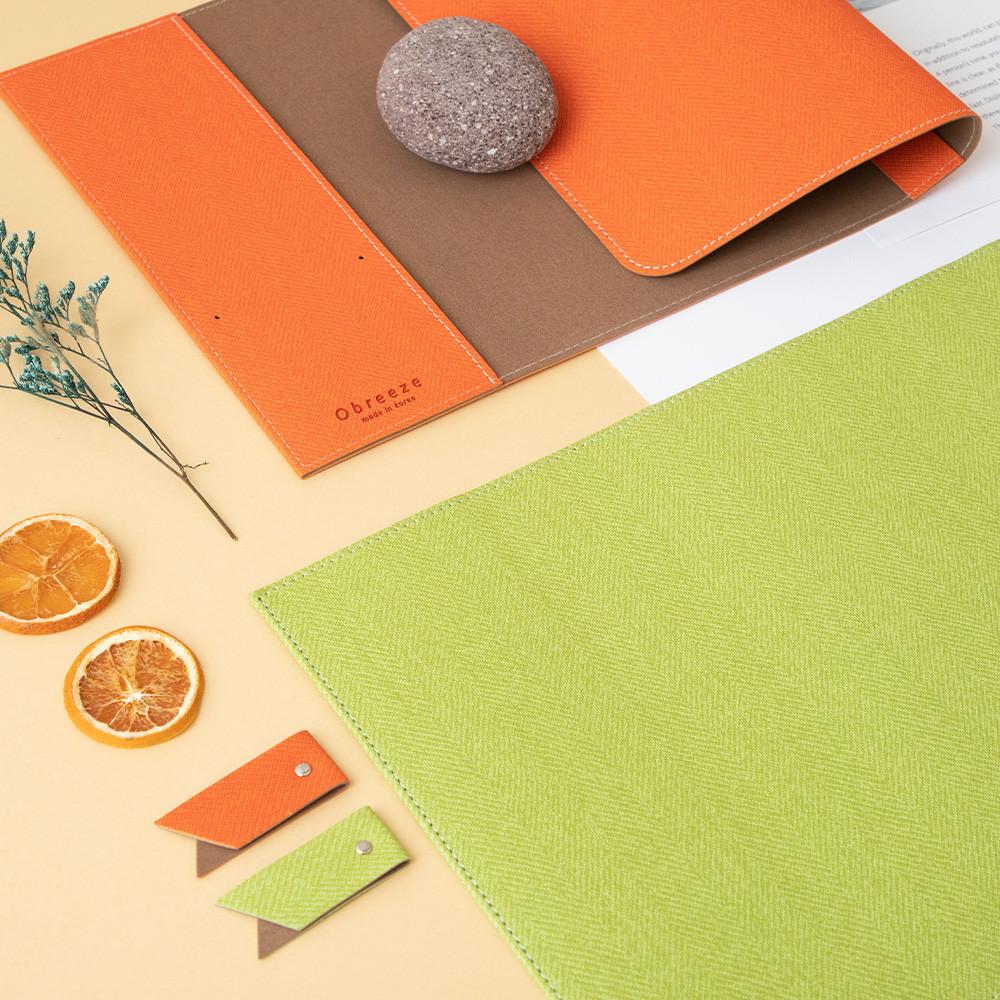 [각인가능] 오브리즈 국내제작 헤링본북커버 가죽책커버 보관 다이어리 자동차등록증커버 오픈형