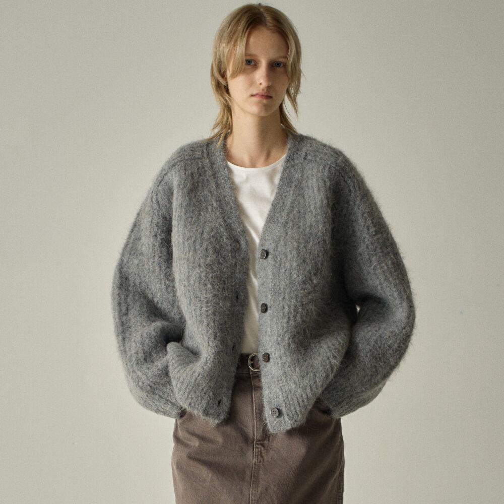 알파카 클라우드 가디건_charcoal