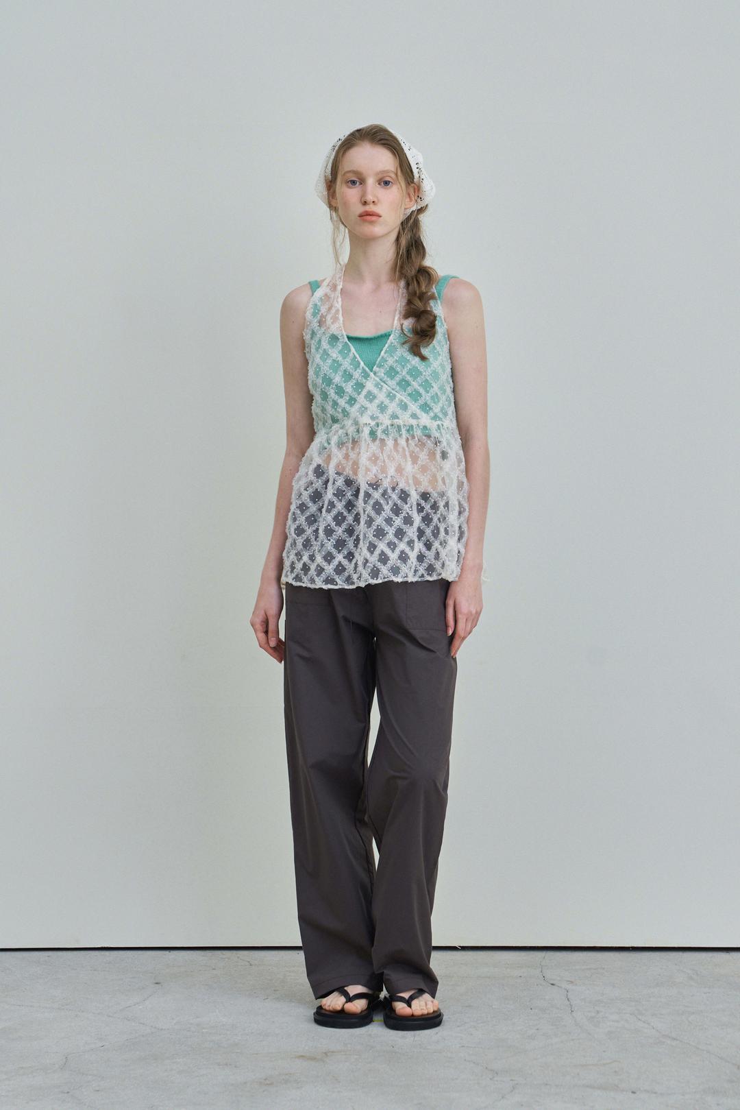 Clam string pants_brown