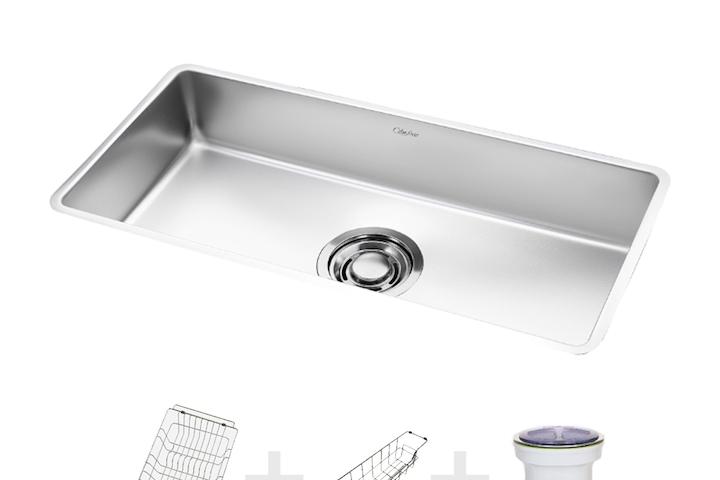 깜뽀르테860 엠보 코팅 고급 사각싱크볼 +배수구변경 가능