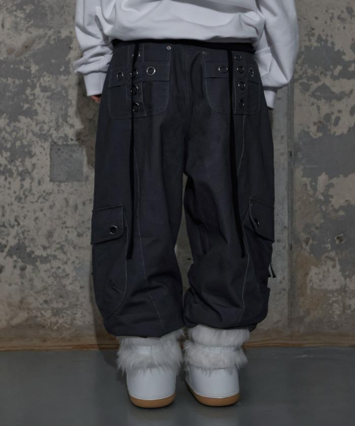 CROSS POCKET CARGO PANTS (CHARCOAL) F25ZD976