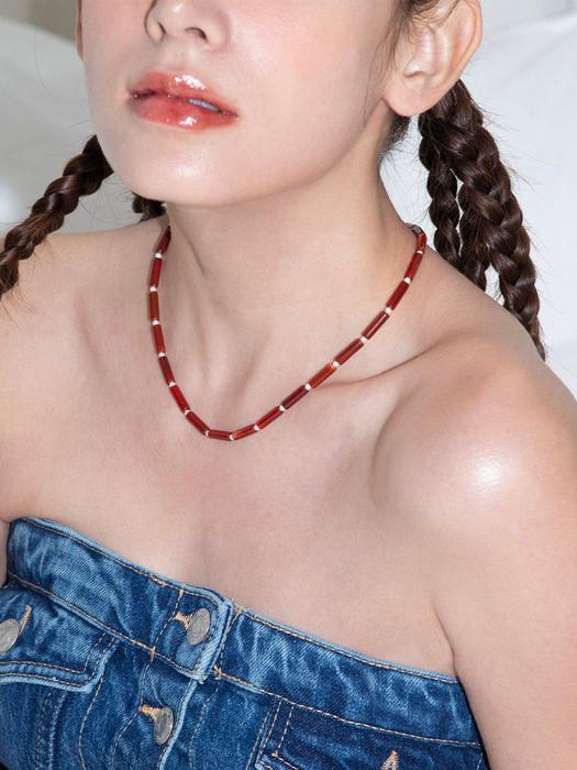 Bohemian Gemstone & Pearl N_deep red