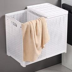 깔끔백서 접이식 라탄 2칸 빨래바구니