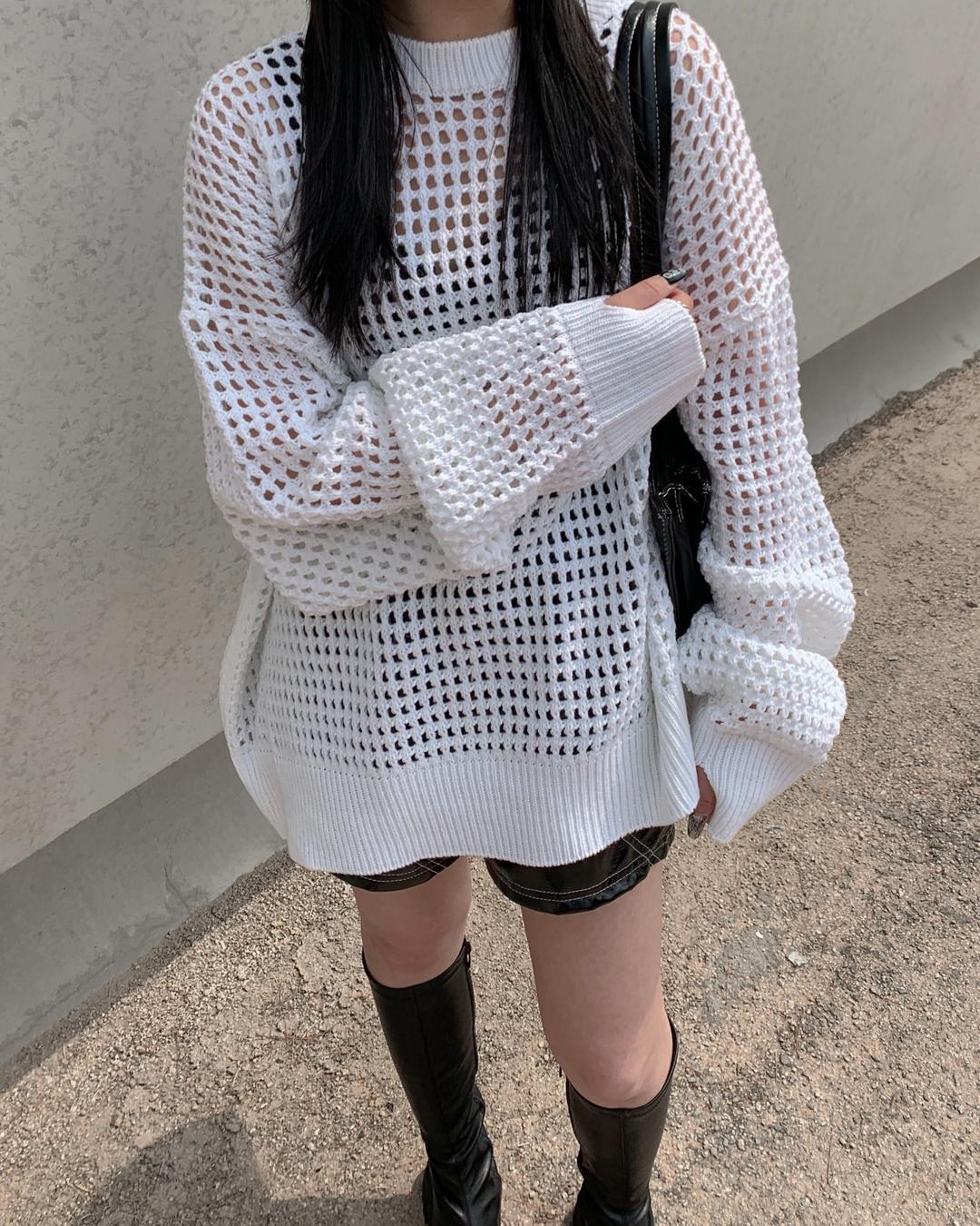 Mesh warmer knit