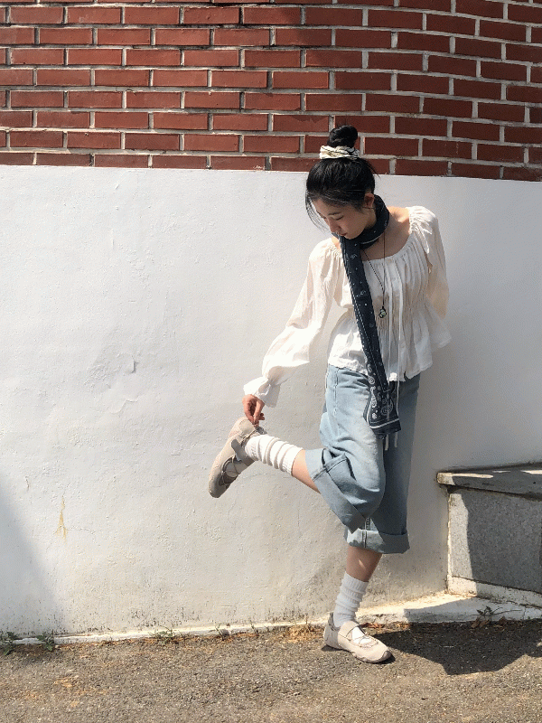 라이트 버뮤다 데님 팬츠