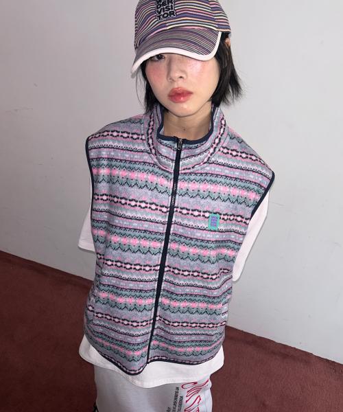 Grandma Fleece Vest [Light blue]