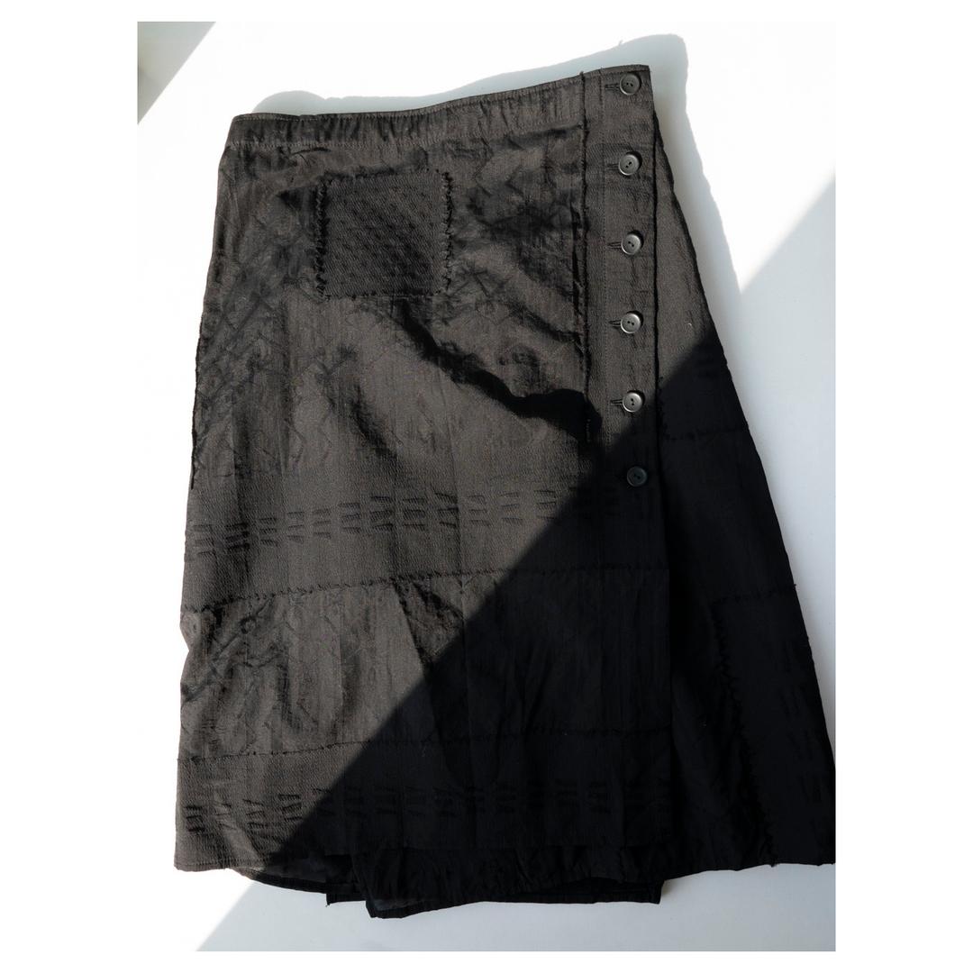 HaaT by ISSEY MIYAKE - Needlepoint Wrap Skirt (Black)