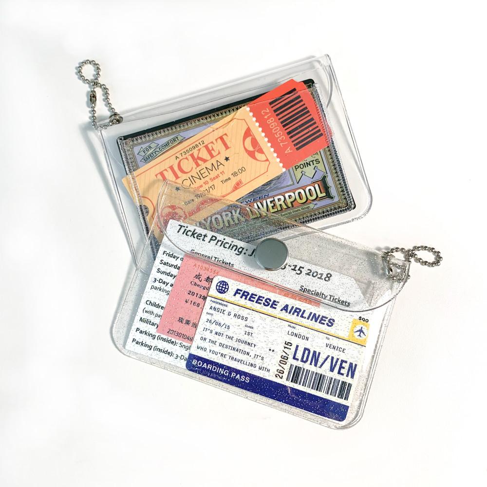 투명 카드 지갑 pvc 글리터 반짝이 포토카드 홀더 동전지갑 어린이날 선물