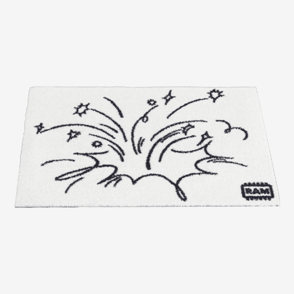 RAMstudio | “Bombs or Firework?” door mat (white)