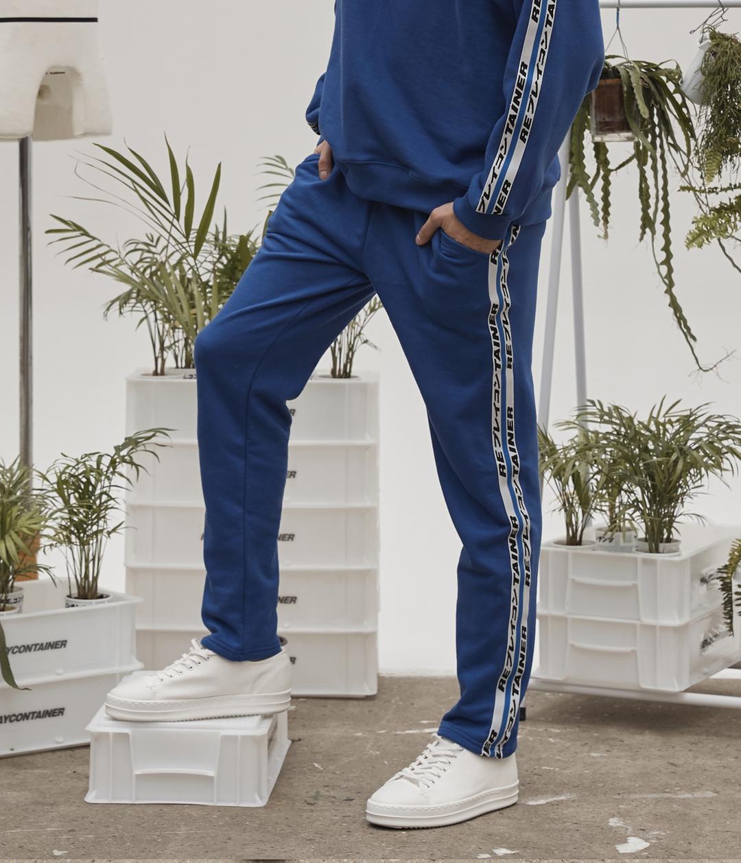 retainer tape sweat pants (cobalt blue)