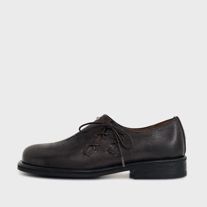 Oblique Derby Shoe_Dark Brown