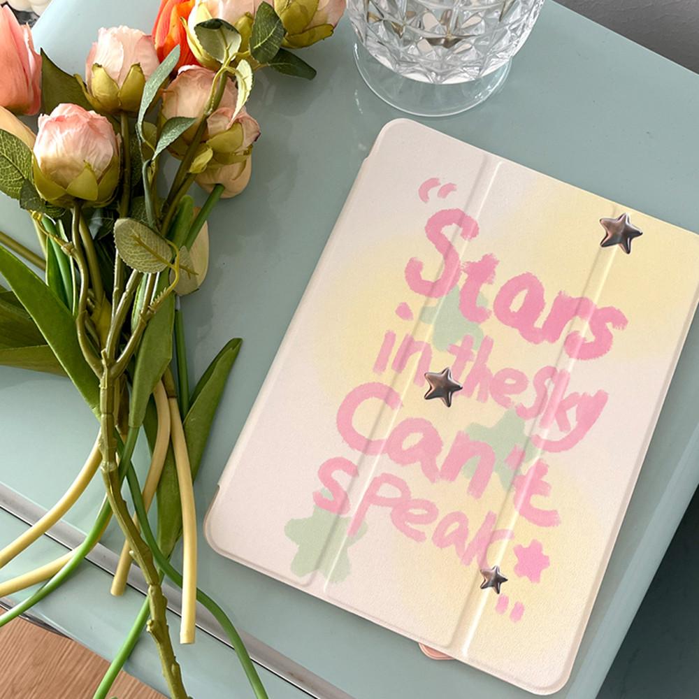 수심 Sour Pink Case 핑크 아이패드 케이스 별 레터링 유니크 펜슬 스타