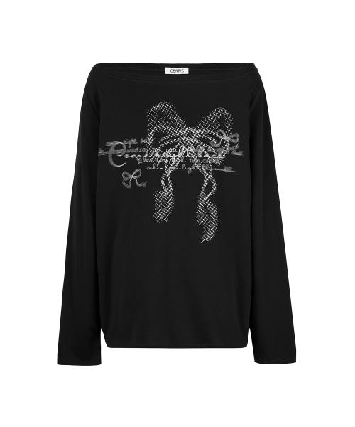 세릭(CERRIC)  RIBBON BOAT NECK TOP / CHARCOAL - 사이즈 & 후기 | 무신사