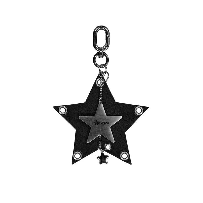 DOUBLE STAR KEYRING / BLACK