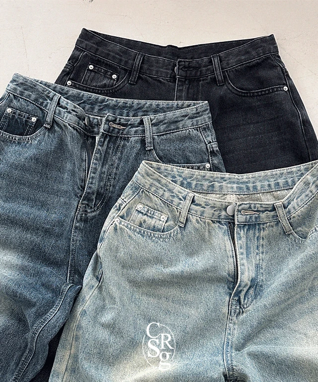 [체형보정/S~XL] 샌디 빈티지 와이드 롱 데님팬츠