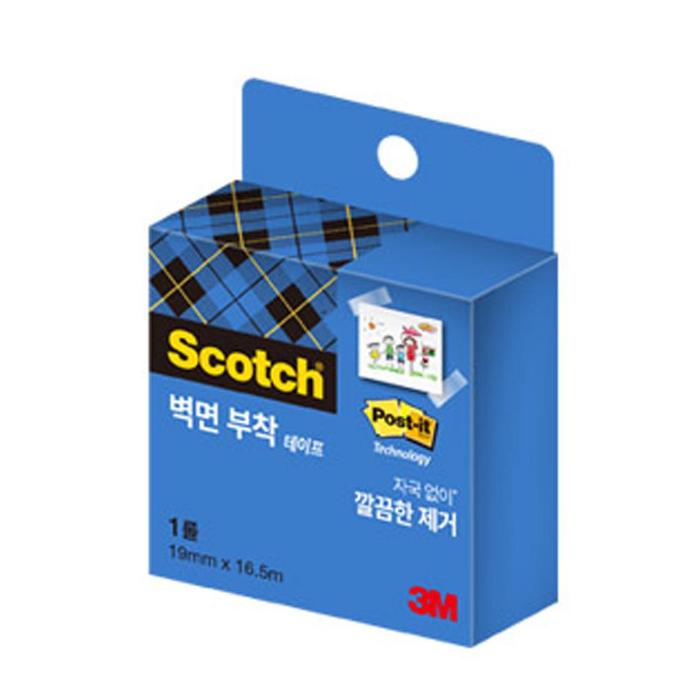 3M 스카치 벽면 부착 테이프 리필 183R 19mm x 16.5m 깔끔한 제거 가능