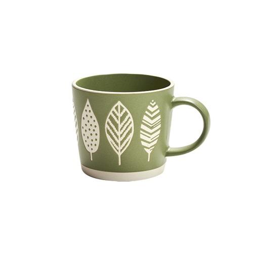미코 나뭇잎 그린 머그컵