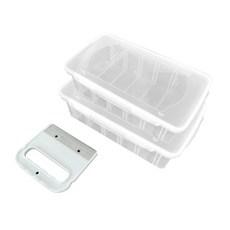 리빙해피 심플컷 김치 보관통 2p + 슬라이스 칼 세트