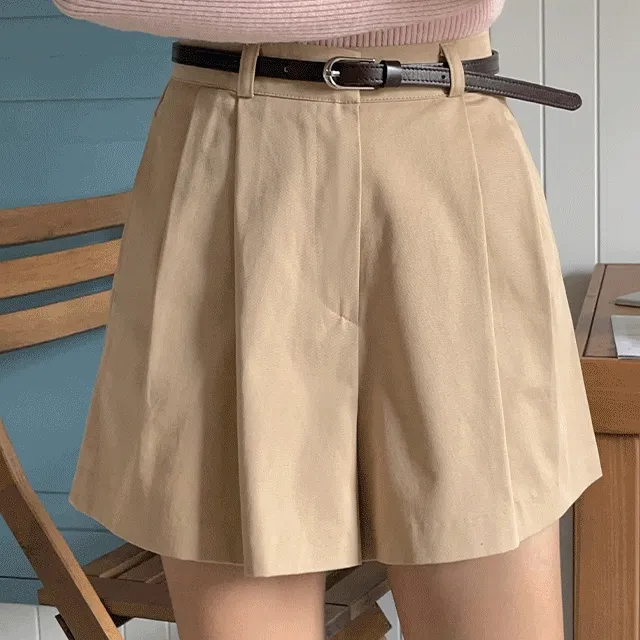 [MADE] 탄탄핏 올데이 코튼 핀턱 하프팬츠 - 3color