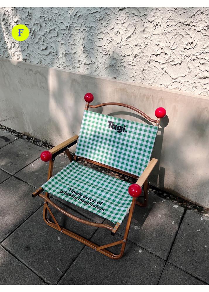 프롬핑퐁 Patou 원목 접이식 피크닉 의자 캠핑 나들이 소풍