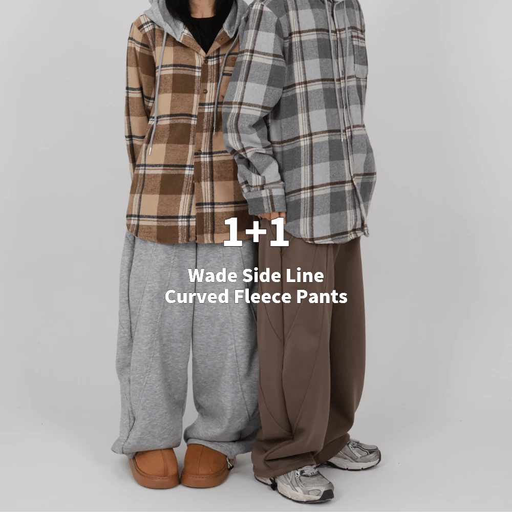 [WINTER☃] 웨이드 사이드 라인 기모 와이드 팬츠