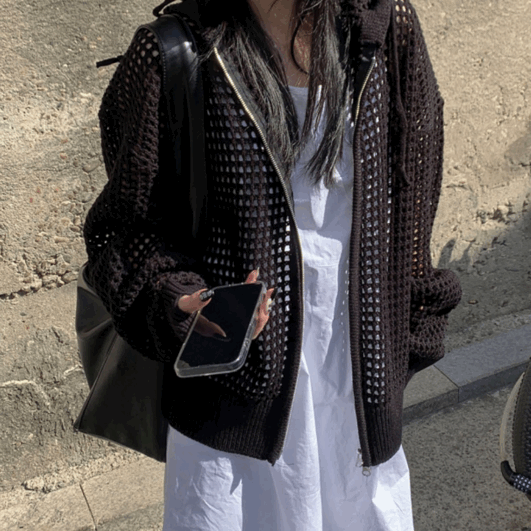 (Unisex) Net hood jumper