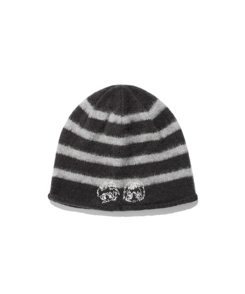 GHOSTSOULGIRL STRIPE BEANIE_CHARCOAL(NG2EFUAB30D)