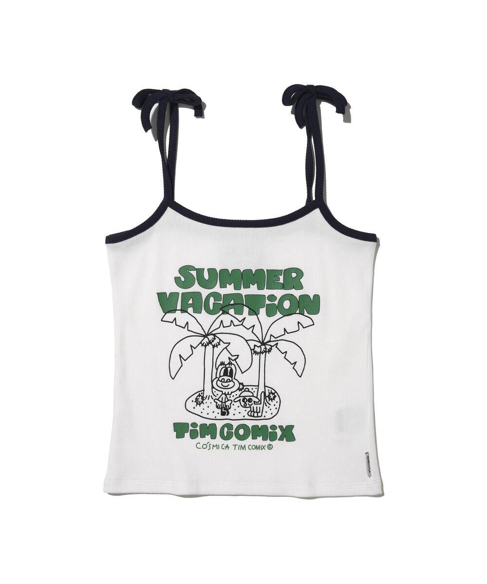 썸머 베케이션 스트링 슬리브리스_화이트