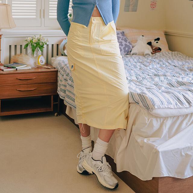 오호스 FILA X OJOS Mermaid Terry Long Skirt / Charcoal